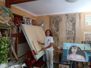 Raffaella Stracca nel mio studio Art Works Painting & Design IMG_20200808_123354248